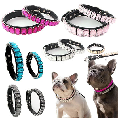PawSparkle Rhinestone Dog Collar – Premium Crystal Gemstone Necklace for Dogs and Cats