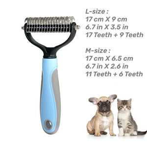 Pets Stainless Steel Grooming Brush Two-Sided Shedding and Dematting