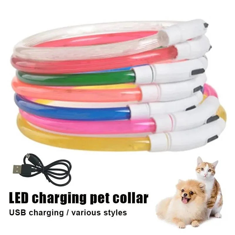 NightGlow USB Rechargeable LED Safety Collar – High-Visibility Cut-to-Fit Loss Prevention Collar