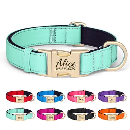 PawSecure Custom Engraved Nylon Dog Collar – Anti-Lost Waterproof Protection for All Breeds