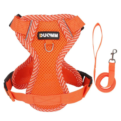 StrutStyle Fashion Reflective Mesh Harness & Leash Set – Premium Padded Outdoor Comfort for Cats and Small Dogs