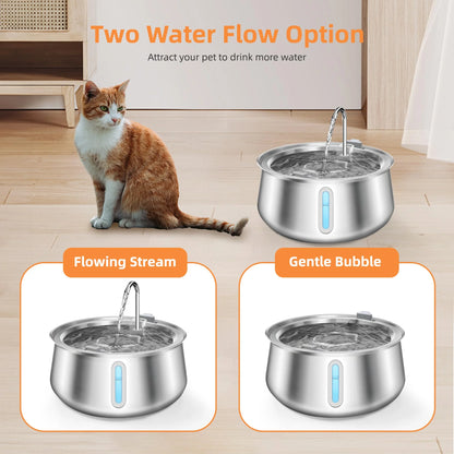 4L Stainless Steel Cat Drinking Fountain – Ultra-Quiet Hydration for Multiple Pets