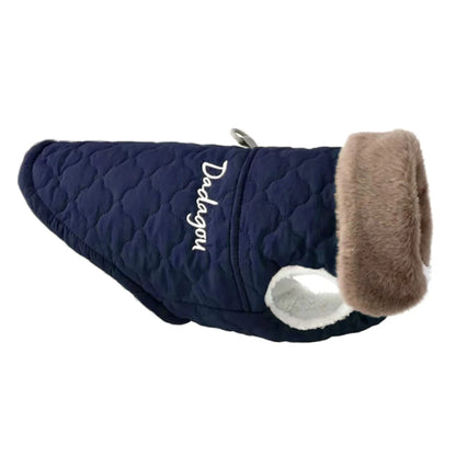 Waterproof Fur Collar Dog Jacket with Warm Fleece Lining