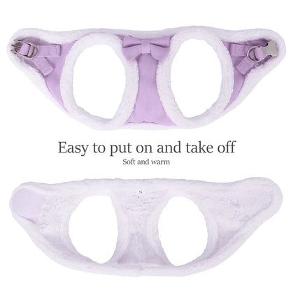 Snug & Stylish: Winter Warm Harness Leash Set for Small & Medium Pets