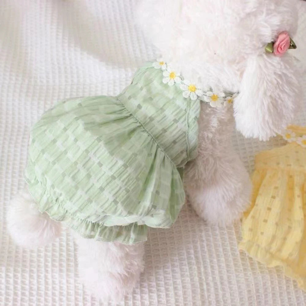 Blossom Breeze Pet Skirt – Elegant Floral Dress for Cats and Small Dogs
