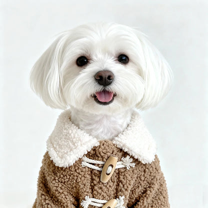 Snuggle Chic: Fur-Trimmed Winter Jacket for Small & Medium Pets