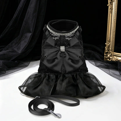 PrincessGlow Glitter Dress Harness & Leash Set – Sparkling Elegance for Special Occasions