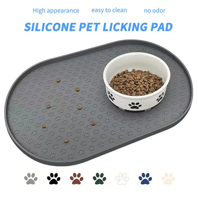 ColorSplash Silicone Pet Feeding Mats - Easy-Clean Oval Design