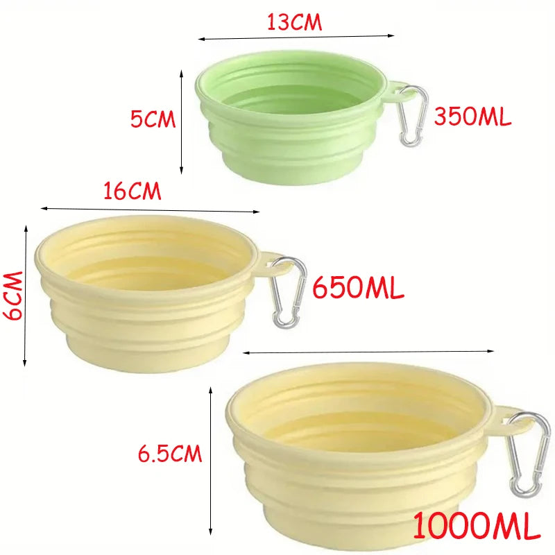 HydroPaws Collapsible 2-in-1 Travel Bowl – Portable Silicone Feeder with Carabiner