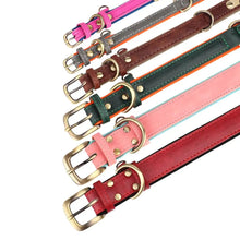 Load image into Gallery viewer, Customized Leather Dog Collar Leash Set Soft With Free Engraved Nameplate