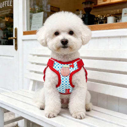 PlaidPaws Adjustable Vest Harness Set – Fashionable Anti-Slip Chest Strap & Leash