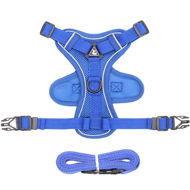 StrutStyle Fashion Reflective Mesh Harness & Leash Set – Premium Padded Outdoor Comfort for Cats and Small Dogs