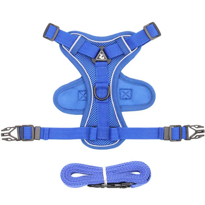 StrutStyle Fashion Reflective Mesh Harness & Leash Set – Premium Padded Outdoor Comfort for Cats and Small Dogs