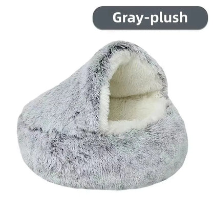 Cozy Cuddle Plush Nest: 2-in-1 Cat & Puppy Bed for Ultimate Warmth