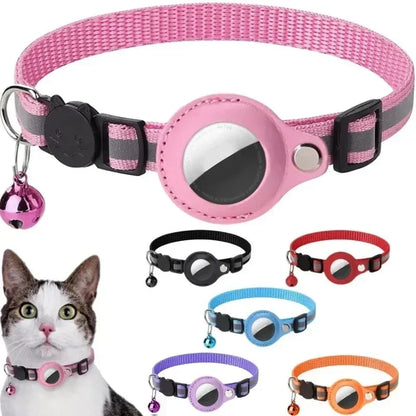 Reflective Anti-Lost Cat Collar with Airtag Protective Case & Bell