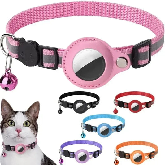 Reflective Anti-Lost Cat Collar with Airtag Protective Case & Bell