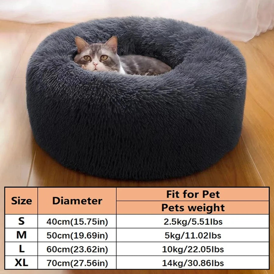 Dreamy Donut Plush Pet Bed - Ultimate Comfort for Cats & Small Dogs - Barking Meows