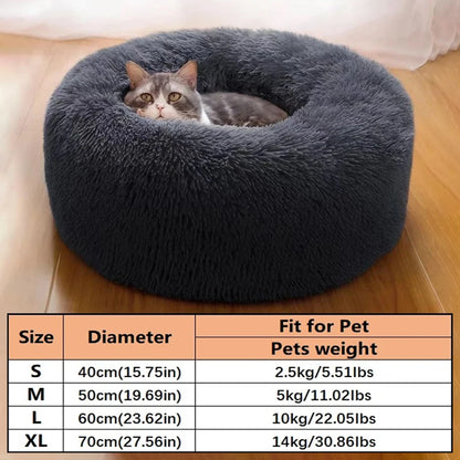 Dreamy Donut Plush Pet Bed - Ultimate Comfort for Cats & Small Dogs - Barking Meows