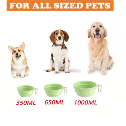 HydroPaws Collapsible 2-in-1 Travel Bowl – Portable Silicone Feeder with Carabiner
