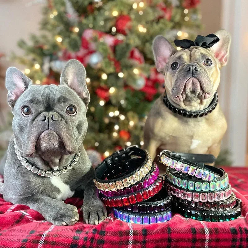PawSparkle Rhinestone Dog Collar – Premium Crystal Gemstone Necklace for Dogs and Cats