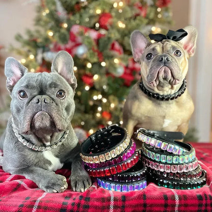 PawSparkle Rhinestone Dog Collar – Premium Crystal Gemstone Necklace for Dogs and Cats