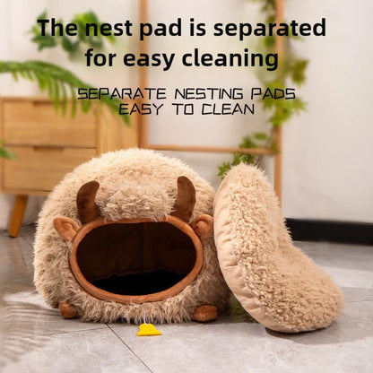 Yak Cozy Haven – Charming Semi-Enclosed Bed for Cats and Dogs