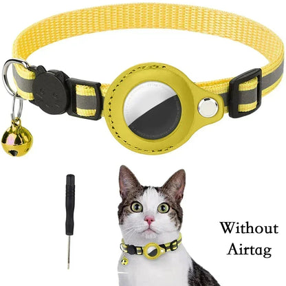 Reflective Anti-Lost Cat Collar with Airtag Protective Case & Bell