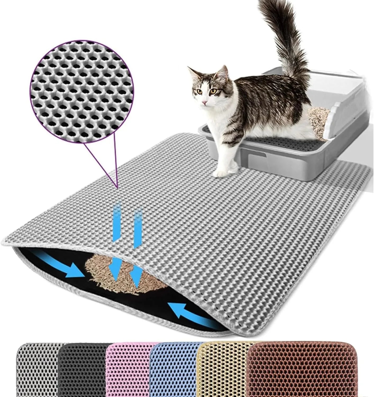 PawGuard Double Layer Cat Litter Mat - Non-Slip, Waterproof Protection