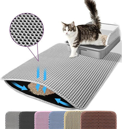 PawGuard Double Layer Cat Litter Mat - Non-Slip, Waterproof Protection