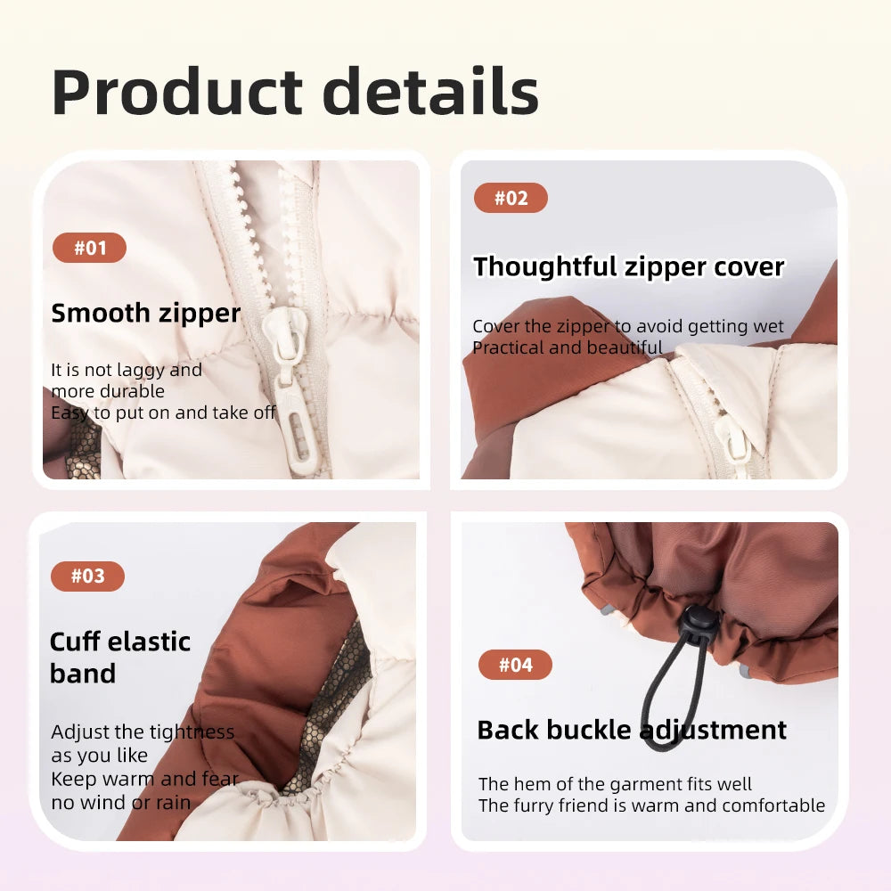 Cozy Paws Thermal Puffer Jacket - Two-Tone Winter Warmth for Small Dogs