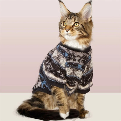 PlushPaws Winter Warmth Hoodie – Cozy Printed Pullover for Cats & Puppies