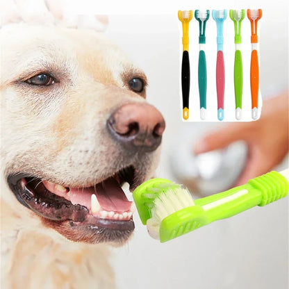 DentaClean 3-Sided Pet Toothbrush – Complete 360° Dental Care for Dogs & Cats