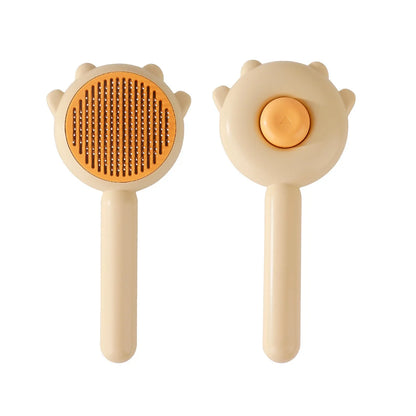 FurGlow Self-Cleaning Grooming Comb – Premium De-Shedding Slicker Brush for Cats and Dogs