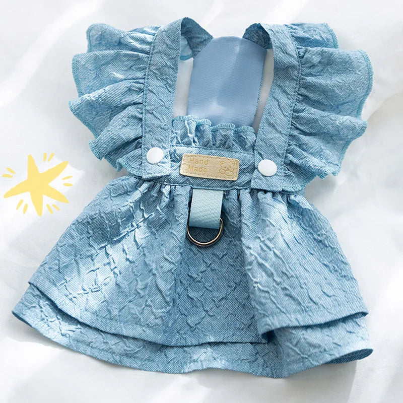 Chic Denim Dress: Summer Style for Small Dogs & Cats