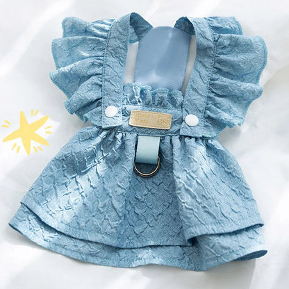 Chic Denim Dress: Summer Style for Small Dogs & Cats