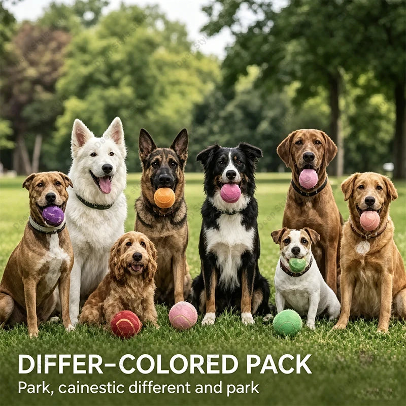 ToughBounce Heavy-Duty Tennis Ball Toys – Durable Rubber Chewing & Teething Balls (4-Pack)