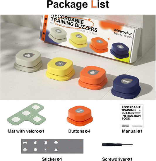 Dog Communication Starter Pack – Recordable Talking Buttons with Non-Slip Mat